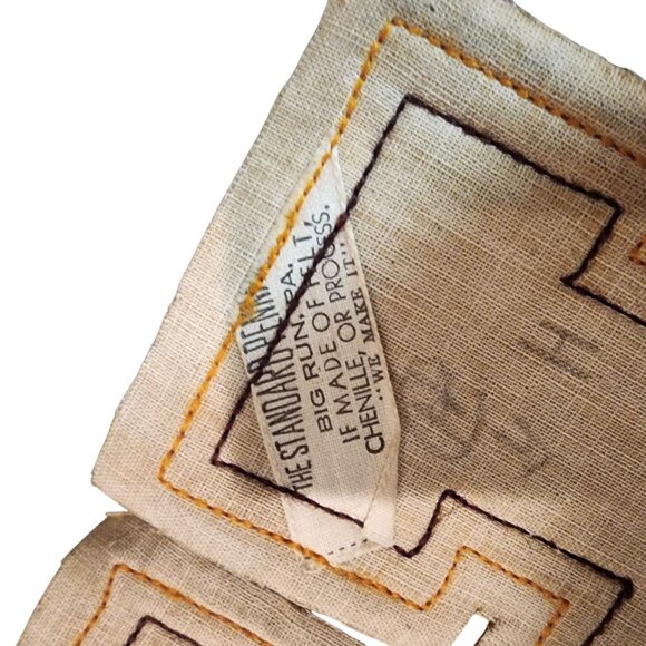 Vintage H-Tech Letterman Patch Brown & Yellow Chenille Sew-On Letter - Picture 2 of 2